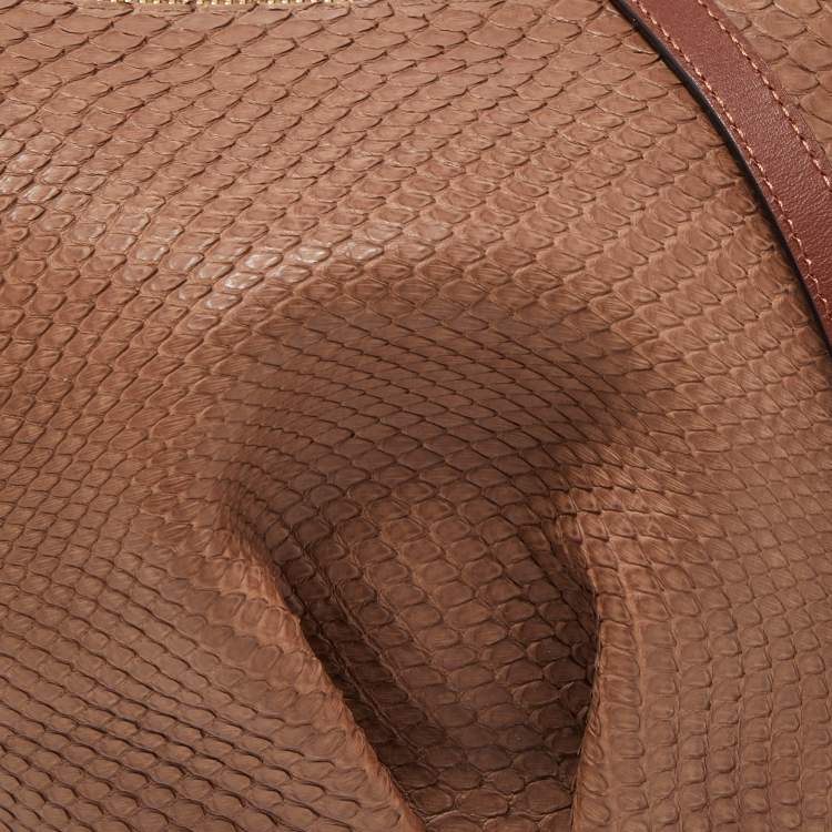 Pre Owned Loewe Brown Snakeskin Leather Elephant Shoulder Bag