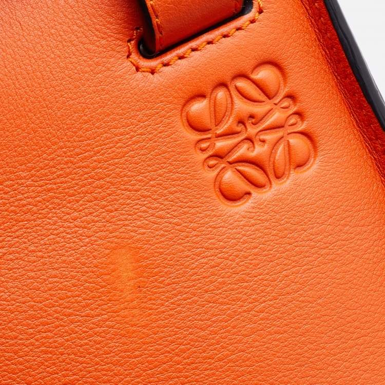 Pre Owned Loewe Orange Leather Small Hammock Drawstring Bag