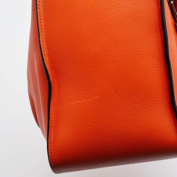 Pre Owned Loewe Orange Leather Small Hammock Drawstring Bag