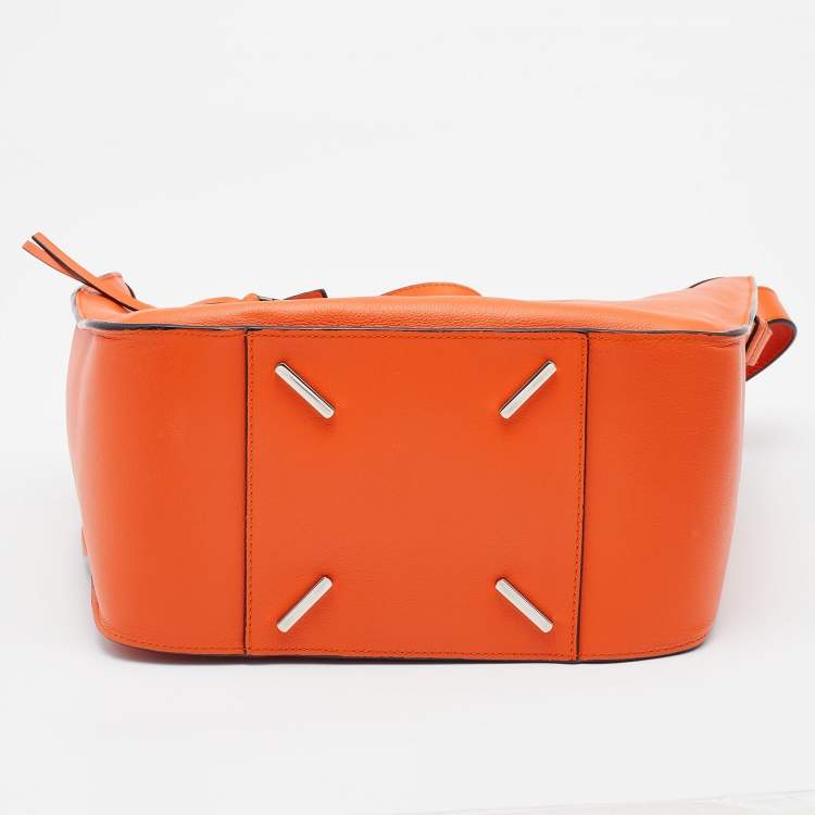 Pre Owned Loewe Orange Leather Small Hammock Drawstring Bag