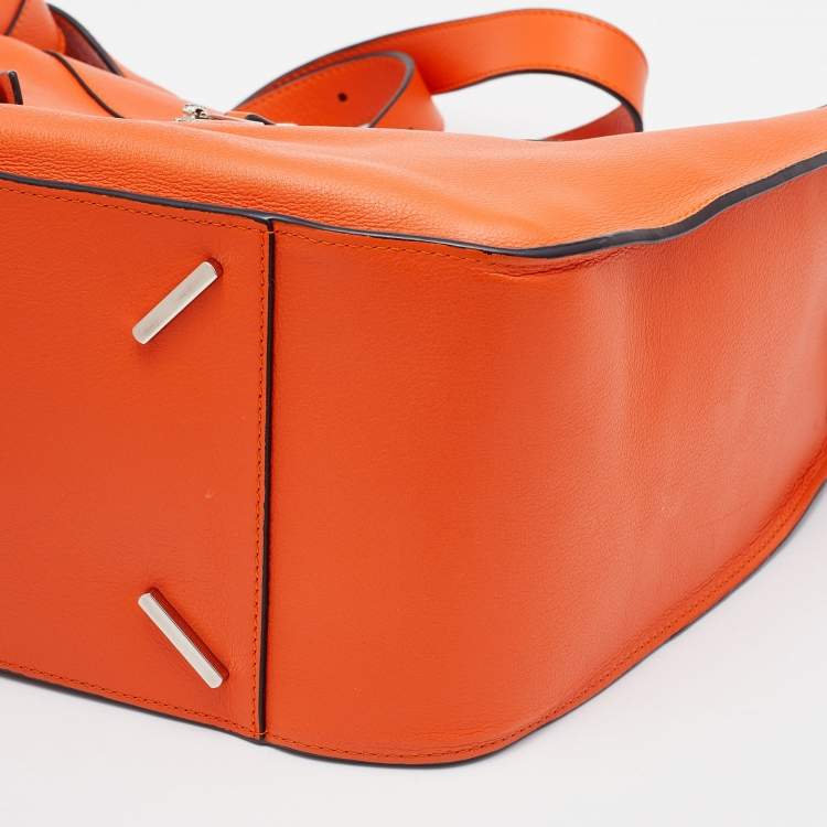 Pre Owned Loewe Orange Leather Small Hammock Drawstring Bag