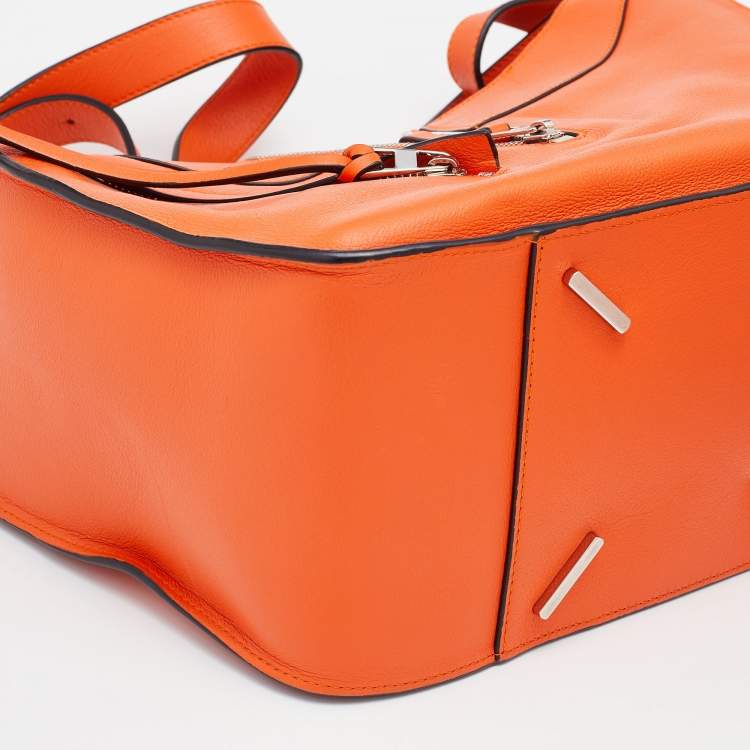Pre Owned Loewe Orange Leather Small Hammock Drawstring Bag