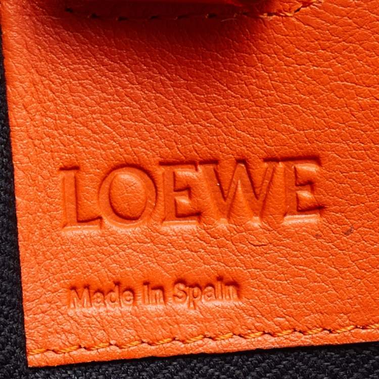 Pre Owned Loewe Orange Leather Small Hammock Drawstring Bag