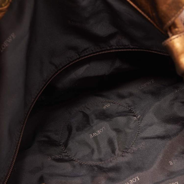 Pre Owned Loewe Bronze Leather Aire Hobo