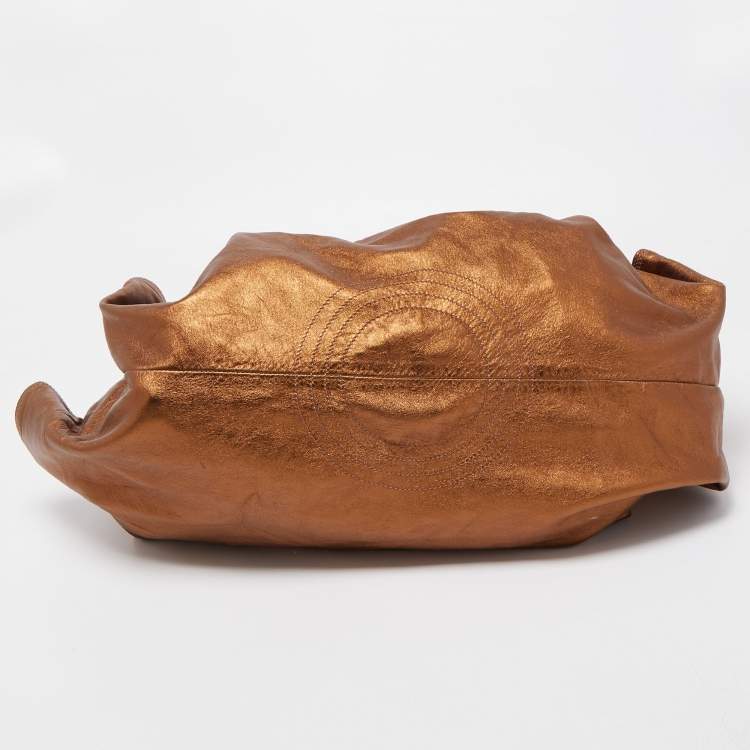 Pre Owned Loewe Bronze Leather Aire Hobo