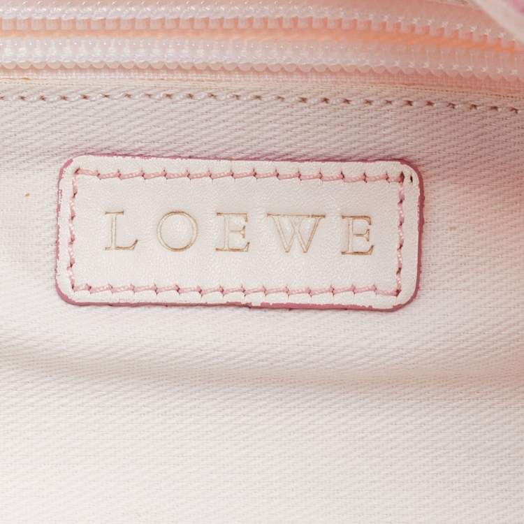 مملوكة مسبقًا Loewe Pink/White Anagram Monogram Canvas  and Leather Shopper Tote