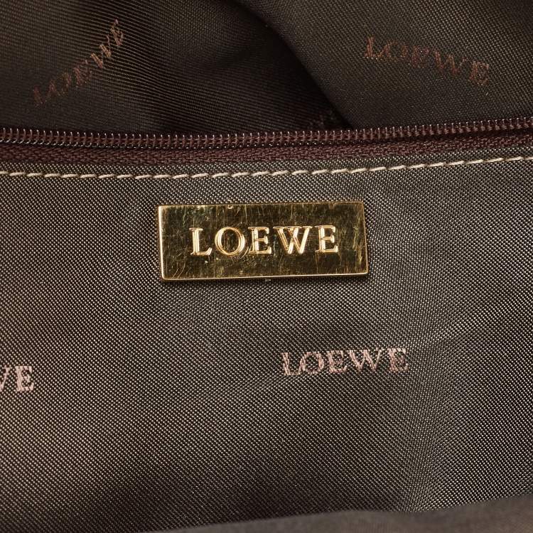 Pre Owned Loewe Gold Leather Amazona 36 Satchel 