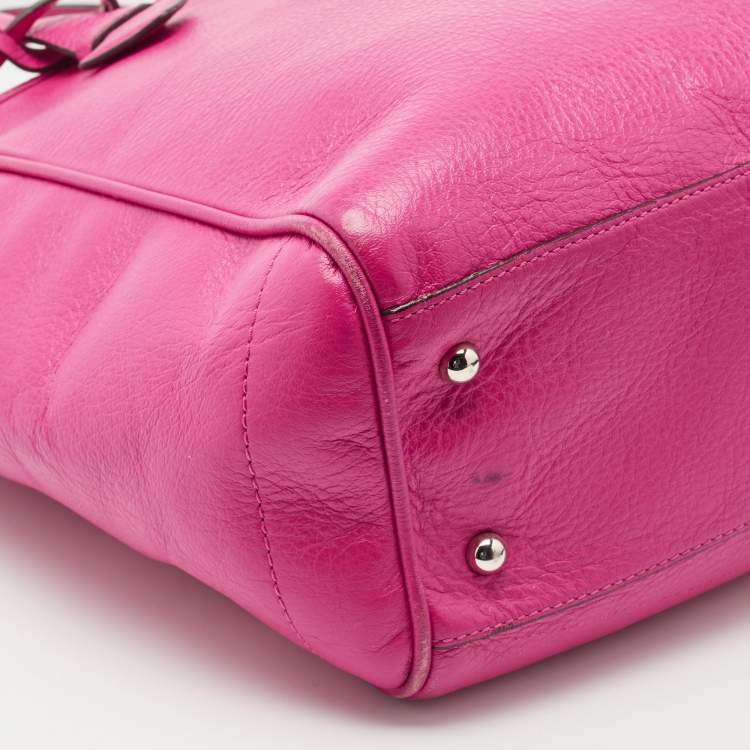 Pre Owned Loewe Pink Leather Heritage Tote