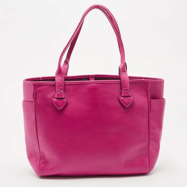 Pre Owned Loewe Pink Leather Heritage Tote