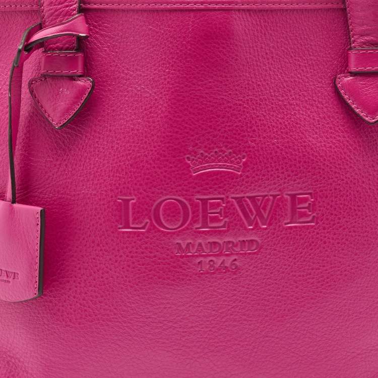 Pre Owned Loewe Pink Leather Heritage Tote