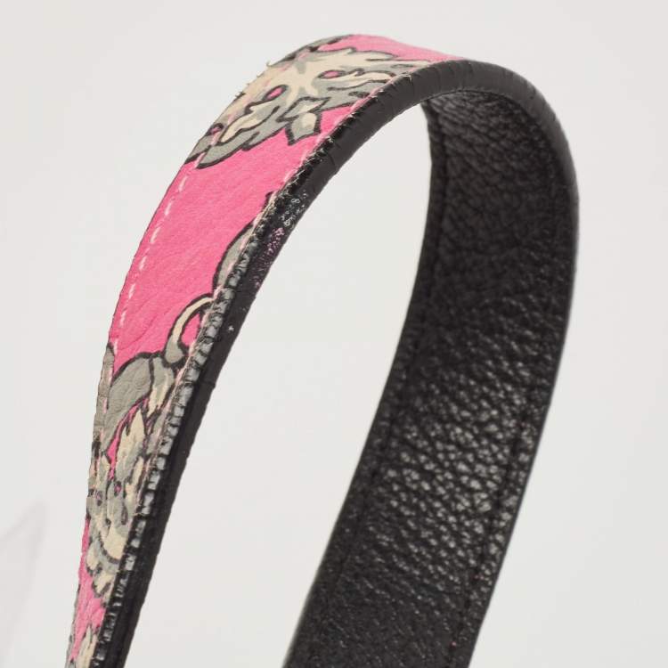 Pre Owned Loewe Pink/Grey Printed Leather Limited Edition Messenger Bag