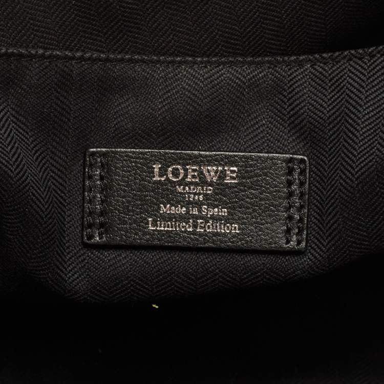 Pre Owned Loewe Pink/Grey Printed Leather Limited Edition Messenger Bag