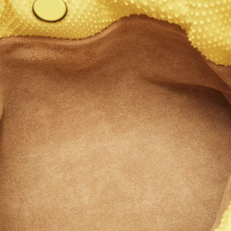 Pre Owned Loewe Yellow Snakeskin Flamenco Shoulder Bag