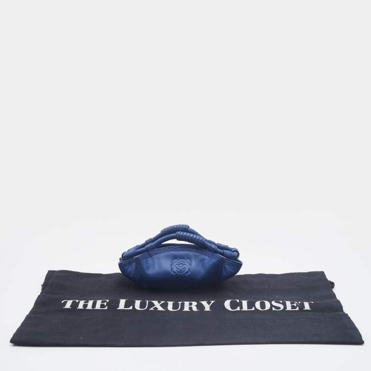 Pre Owned Loewe Blue Leather Aire Coin Purse