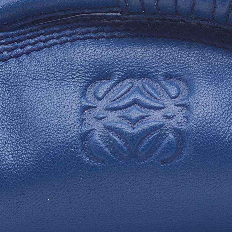 Pre Owned Loewe Blue Leather Aire Coin Purse