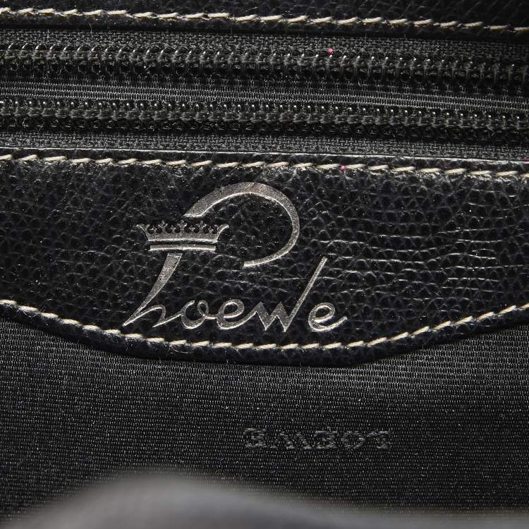 Pre Owned Loewe Black Leather Double Pocket Satchel