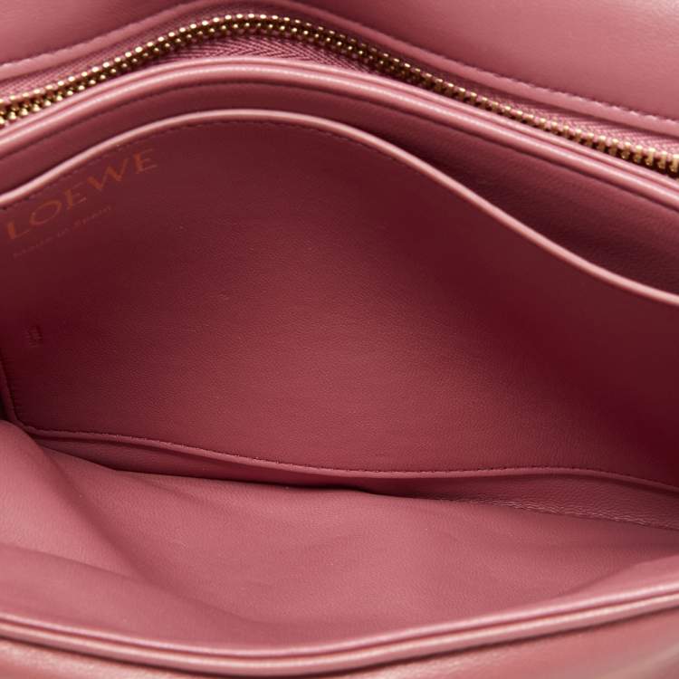 Pre Owned Loewe Old Rose Leather Goya Chain Shoulder Bag