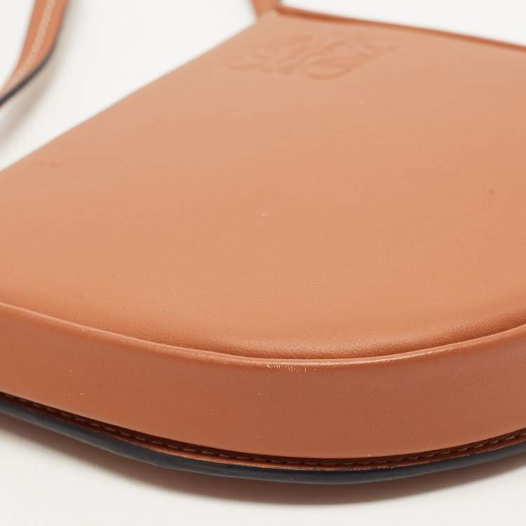 Pre Owned Loewe Tan Leather Mini Heel Pouch Bag