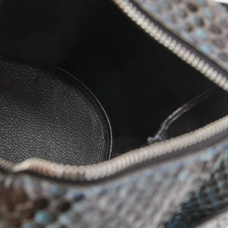 Pre Owned Loewe Teal/Black Python Elephant Shoulder Bag