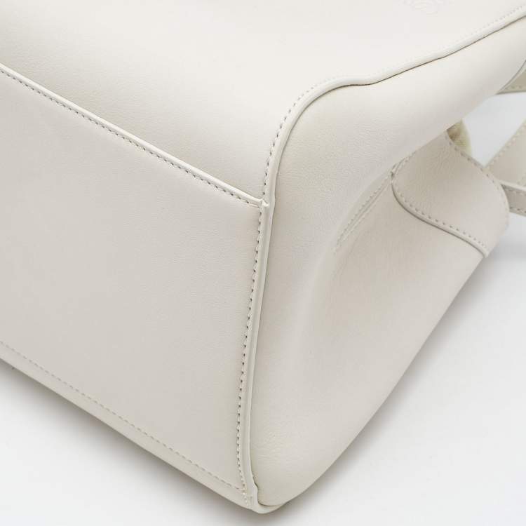 Pre Owned Loewe White Leather Hammock Nugget Tote