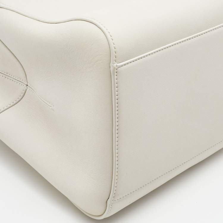 Pre Owned Loewe White Leather Hammock Nugget Tote