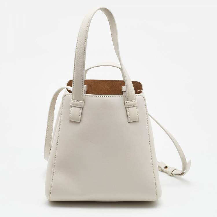 Pre Owned Loewe White Leather Hammock Nugget Tote