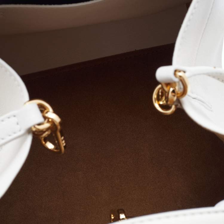 Pre Owned Loewe White Leather Hammock Nugget Tote