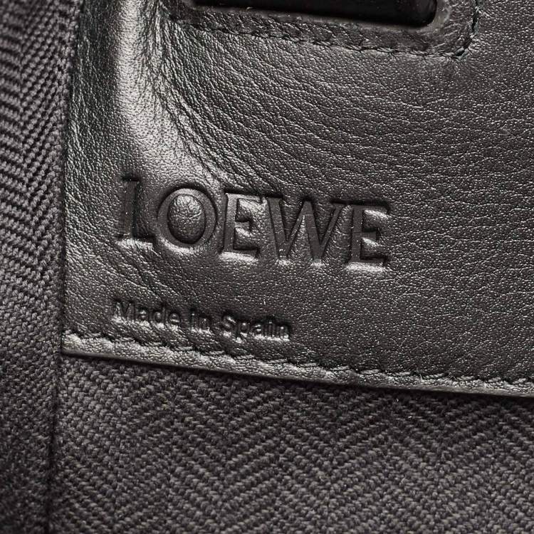 Pre Owned Loewe Black/Red Tartan Wool and Leather Medium Hammock Shoulder Bag