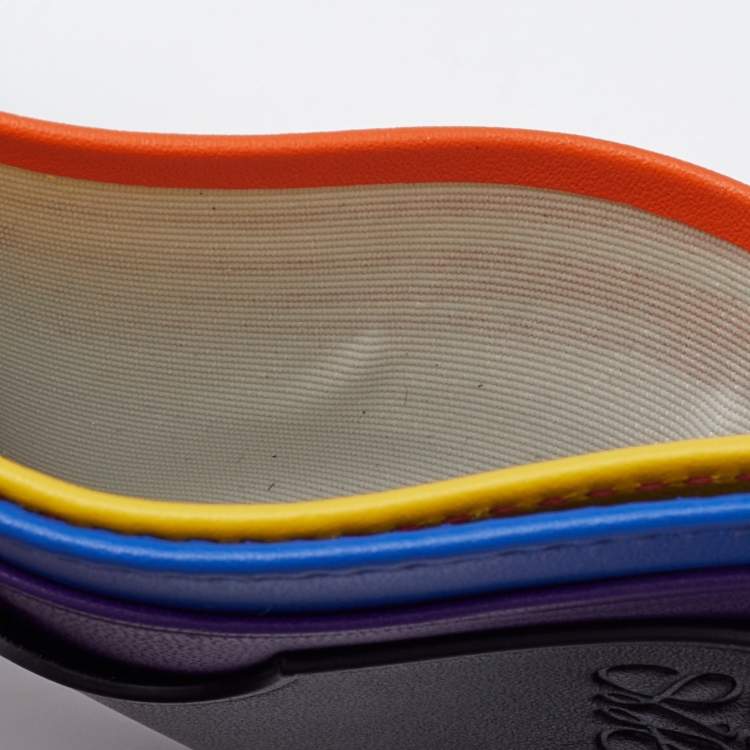Pre Owned Loewe Multicolor Leather Card Holder