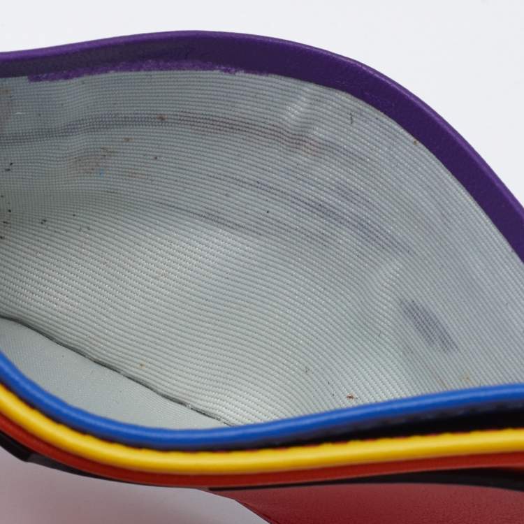 Pre Owned Loewe Multicolor Leather Card Holder