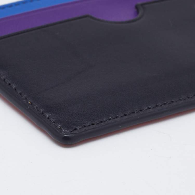 Pre Owned Loewe Multicolor Leather Card Holder