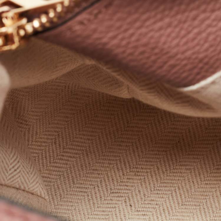 Pre Owned Loewe Old Rose Leather Small Puzzle Shoulder Bag