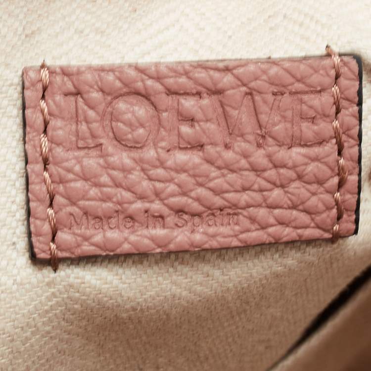 Pre Owned Loewe Old Rose Leather Small Puzzle Shoulder Bag