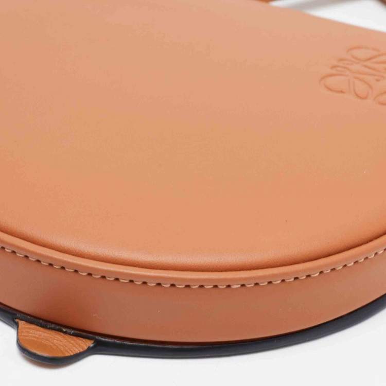 Pre Owned Loewe Brown Leather Mini Heel Duo Pouch Bag