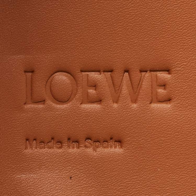 Pre Owned Loewe Brown Leather Mini Heel Duo Pouch Bag