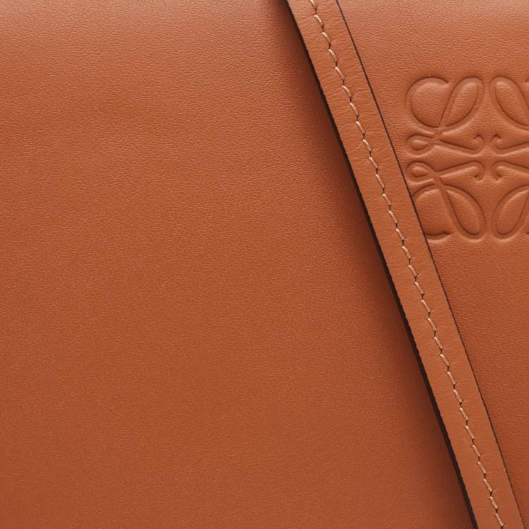 Pre Owned Loewe Brown Leather Mini Heel Duo Pouch Bag