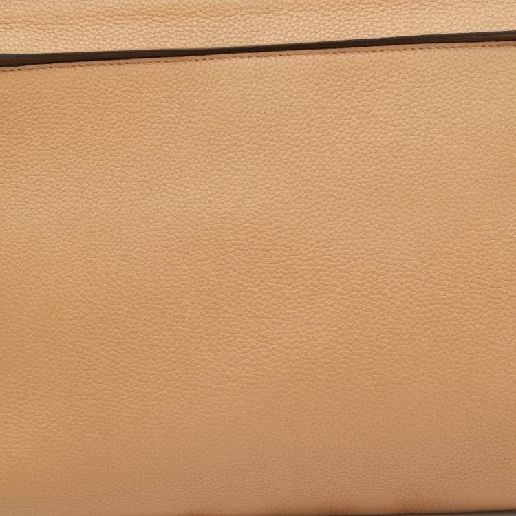 Pre Owned Loewe Beige/Grey Leather T Slim Pouch