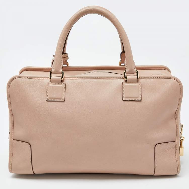 Pre Owned Loewe Pink Leather Amazona 36 Satchel