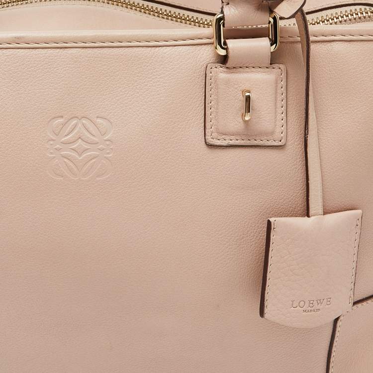 Pre Owned Loewe Pink Leather Amazona 36 Satchel