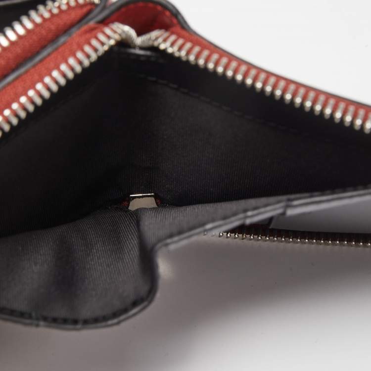 Pre Owned Loewe Red Anagram Leather Double Zip Wallet