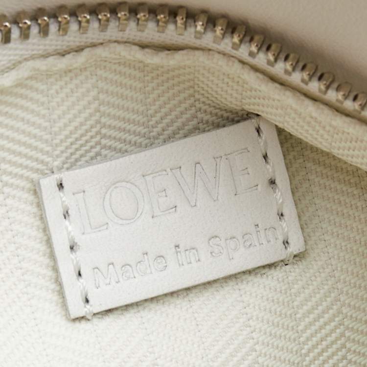 Pre Owned Loewe Pink/White Rose Print Leather Mini Puzzle Shoulder Bag