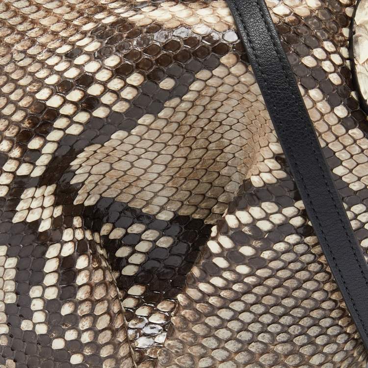 Pre Owned Loewe Brown Python Elephant Shoulder Bag