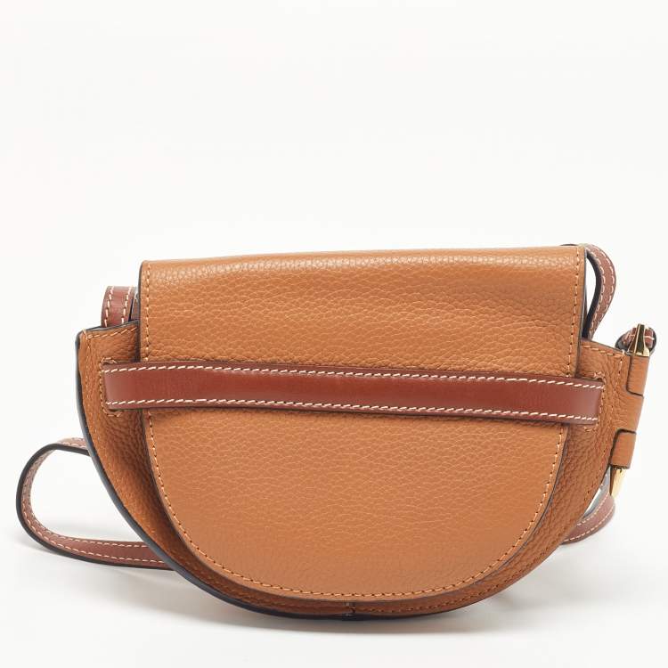Pre Owned Loewe Tan Leather Mini Gate Crossbody Bag