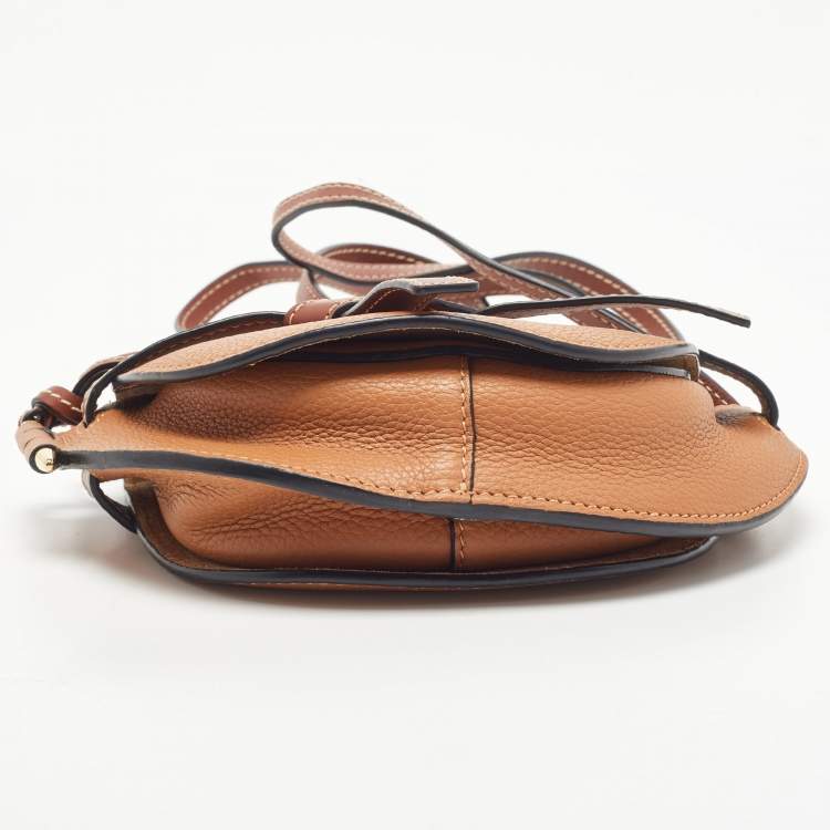 Pre Owned Loewe Tan Leather Mini Gate Crossbody Bag