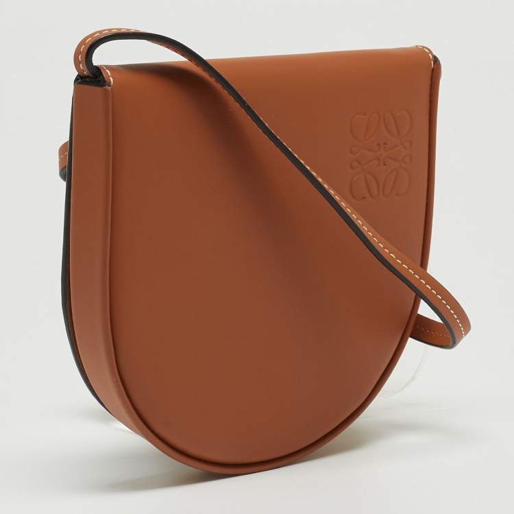 Pre Owned Loewe Brown Leather Mini Heel Duo Pouch Bag