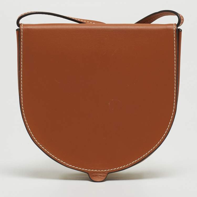 Pre Owned Loewe Brown Leather Mini Heel Duo Pouch Bag