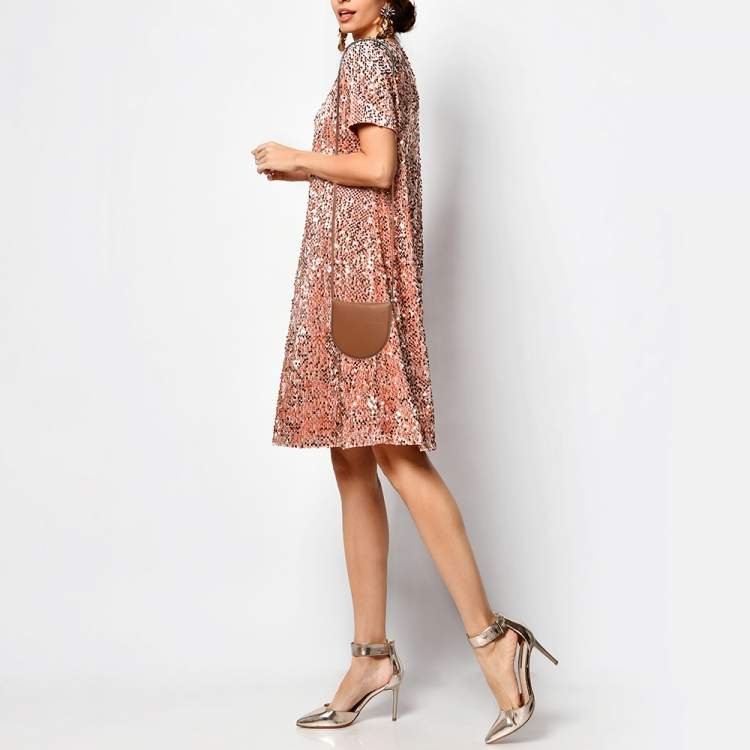 Pre Owned Loewe Brown Leather Mini Heel Duo Pouch Bag