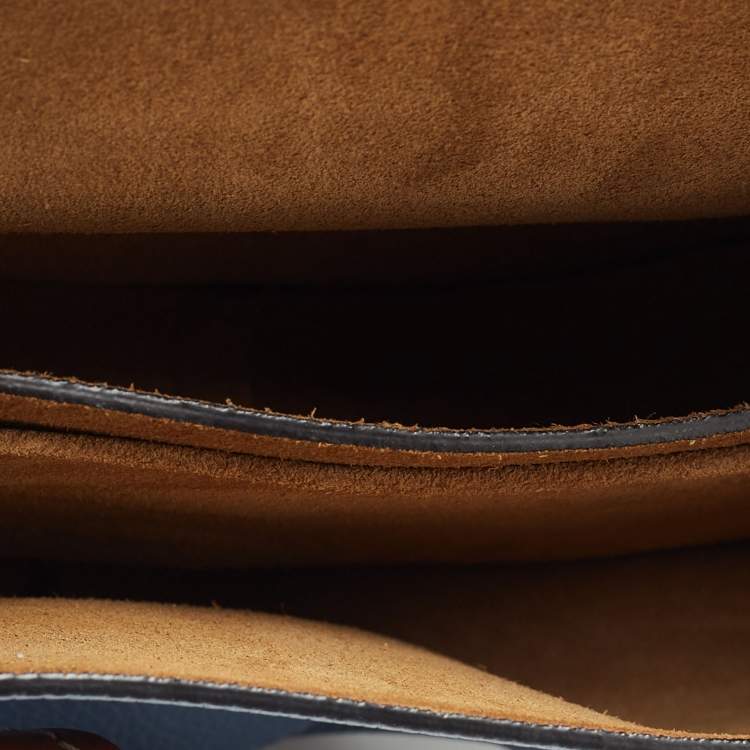 Pre Owned Loewe Blue/Brown Leather Gate Shoulder Bag