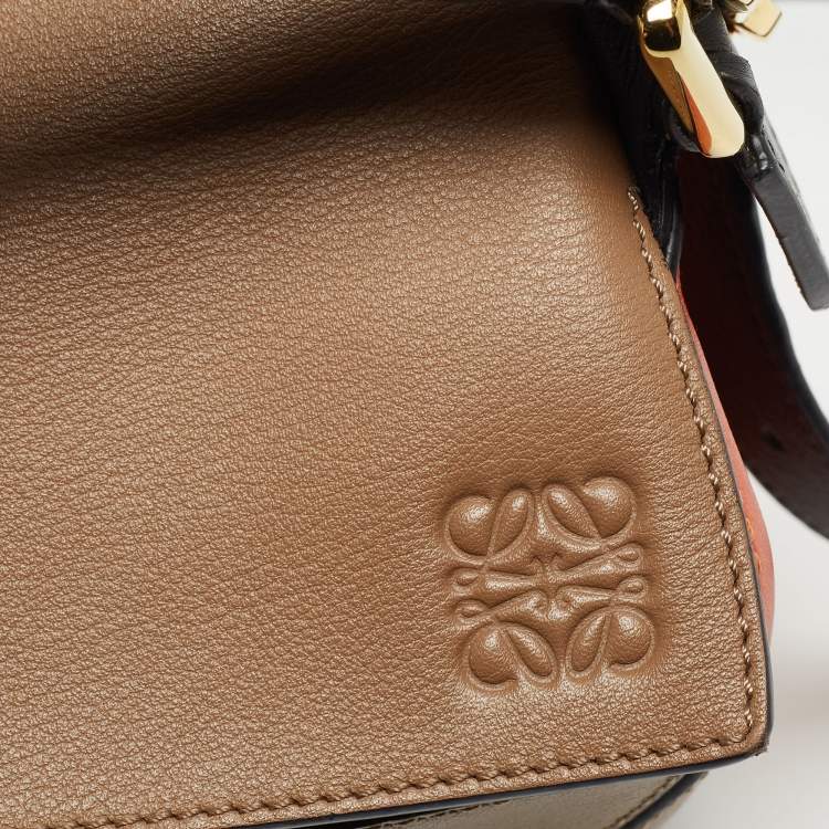 Pre Owned Loewe Brown Leather Small Puzzle Shoulder Bag