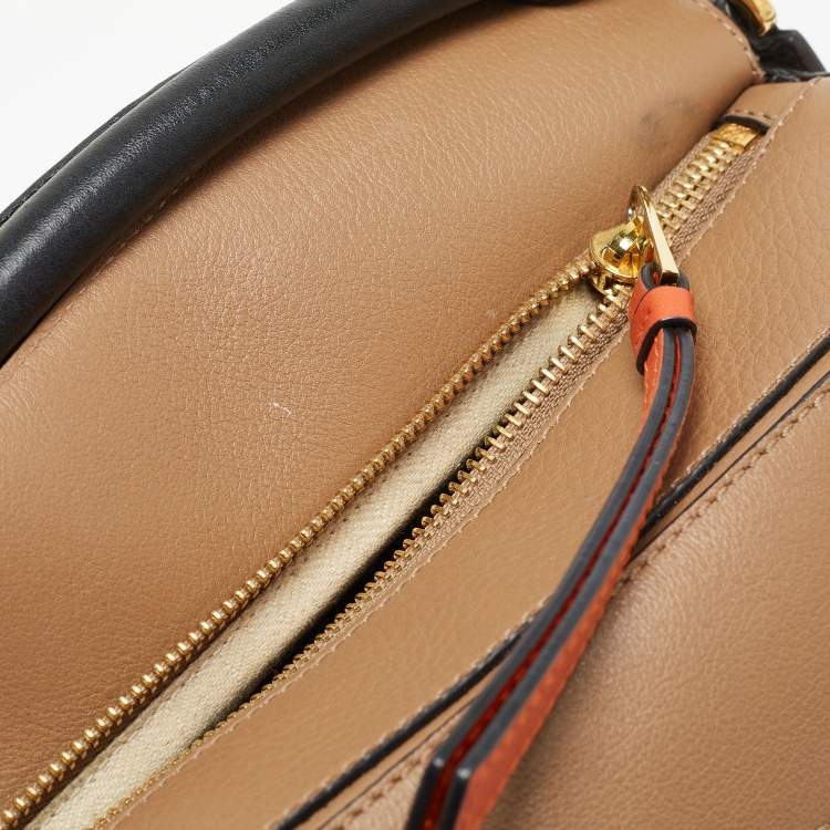 Pre Owned Loewe Brown Leather Small Puzzle Shoulder Bag